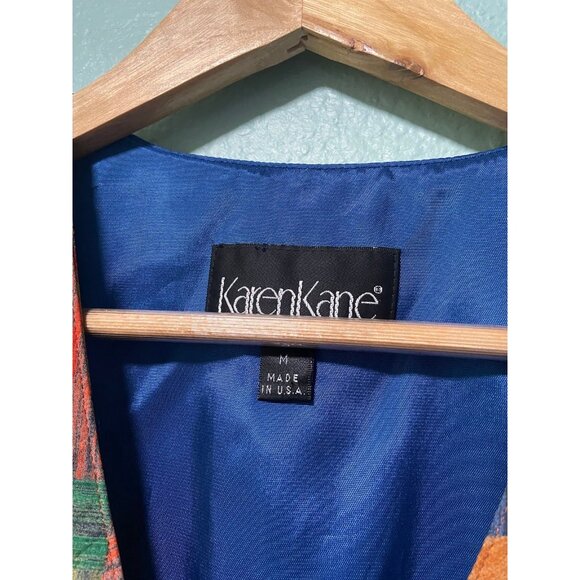 Vintage Karen‎ Kane Orange Leaf Button Up Vest Size Medium - Picture 5 of 8